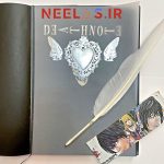 پک دفترچه مرگ انیمه Death Note جلد چرمی با جعبه، بوک مارک و خودکار پر