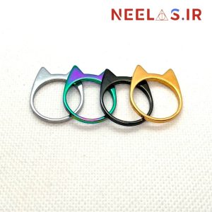 حلقه استیل طرح گربه در 4 رنگ