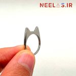 حلقه استیل طرح گربه نقره ای