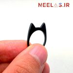 حلقه استیل طرح گربه مشکی