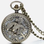 ساعت گردنبندی و جیبی طرح دولفین