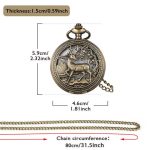 ساعت گردنبندی و جیبی طرح گوزن