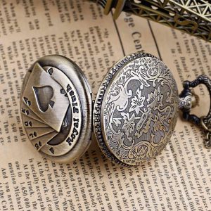 ساعت گردنبندی و جیبی طرح کارت بازی