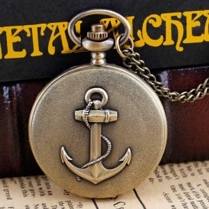 ساعت گردنبندی و جیبی طرح لنگر کشتی