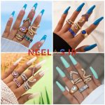 پک انگشتر 5 تایی طرح مار و قلب