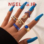 پک انگشتر 5 تایی طرح مار و قلب