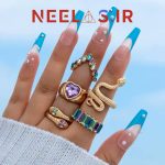 پک انگشتر 5 تایی طرح مار و قلب