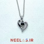 گردنبند دوست دارم به صد زبان دنیا طرح قلب کشیده - Image 3
