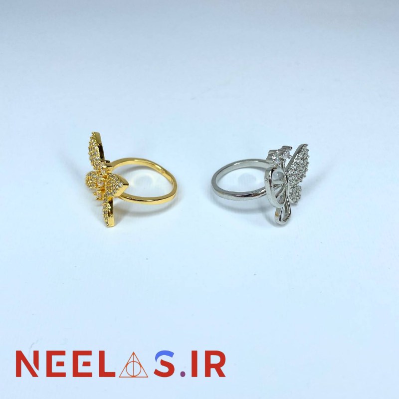 انگشتر پروانه طرح جواهری