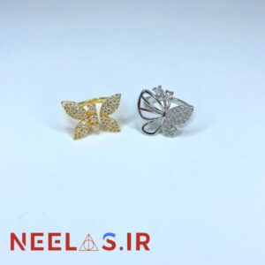 انگشتر پروانه طرح جواهری