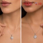 گردنبند جواهری طرح گل